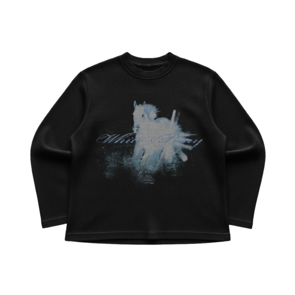 Home white pony waffle knit